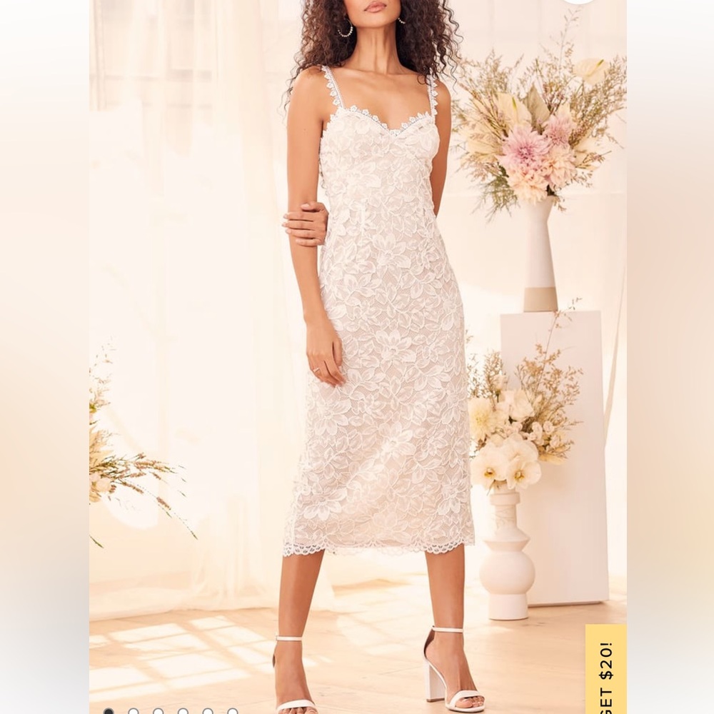 All My Love For You White Lace Sleeveless Midi Dress